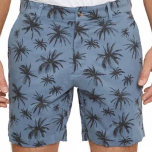 Slate & Stone Twill 7” Chino Shorts Palm Trees Mens